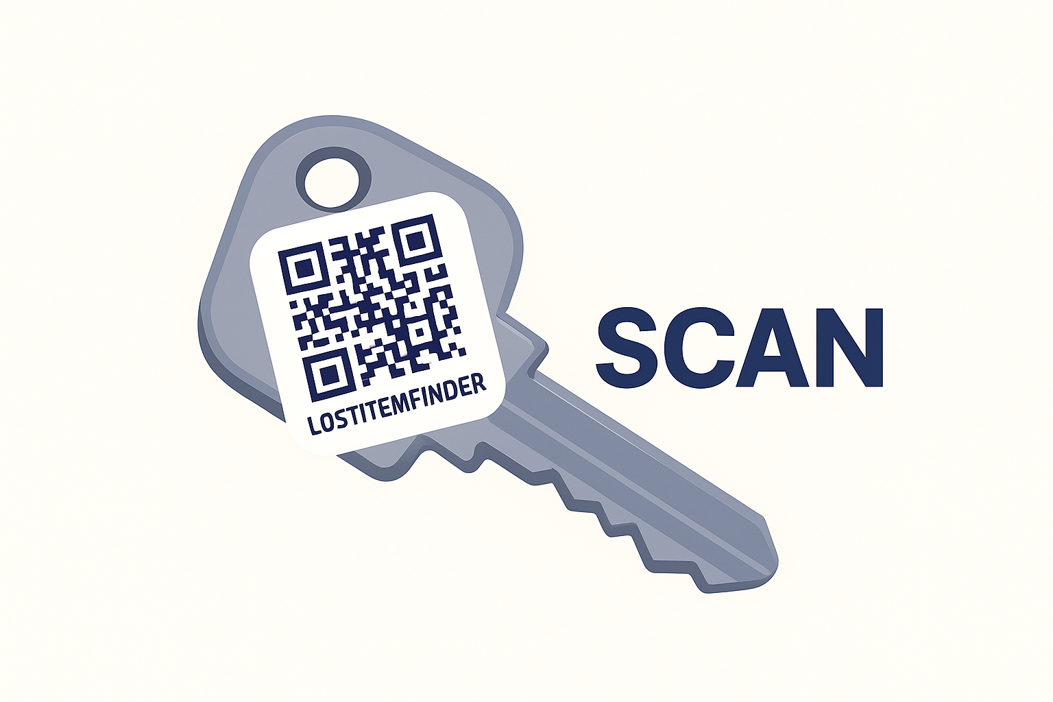 Key with QR tag